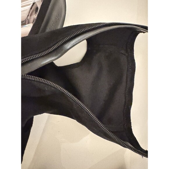 Charlotte Russe Kloude-16 Women 7 1/2 Black Lycra Clear Heels Zippers Going Out - Picture 11 of 16